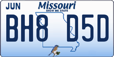 MO license plate BH8D5D