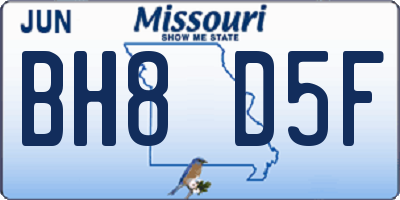 MO license plate BH8D5F