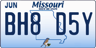 MO license plate BH8D5Y
