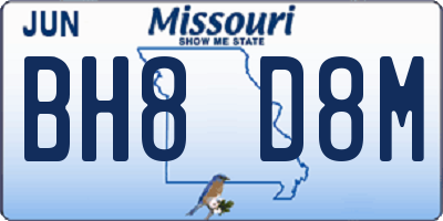 MO license plate BH8D8M