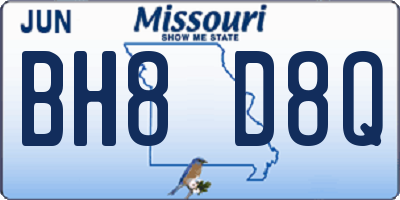 MO license plate BH8D8Q