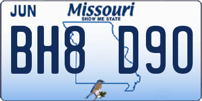 MO license plate BH8D9O