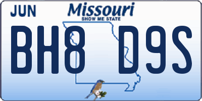 MO license plate BH8D9S