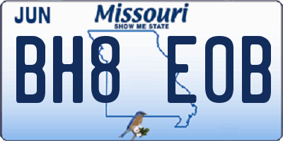 MO license plate BH8E0B