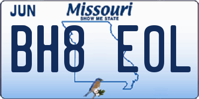 MO license plate BH8E0L