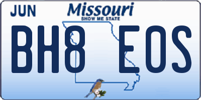 MO license plate BH8E0S