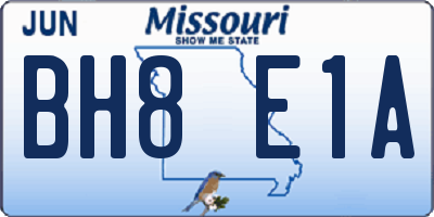 MO license plate BH8E1A