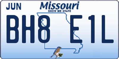 MO license plate BH8E1L