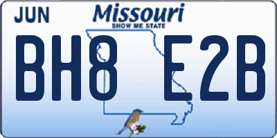 MO license plate BH8E2B