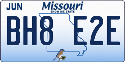 MO license plate BH8E2E
