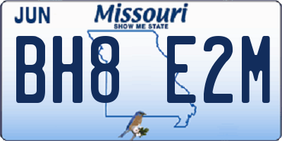 MO license plate BH8E2M