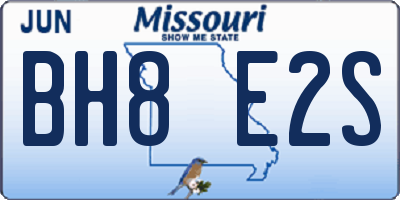 MO license plate BH8E2S