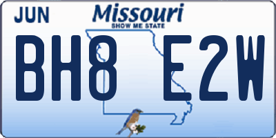 MO license plate BH8E2W