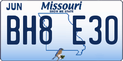 MO license plate BH8E3O
