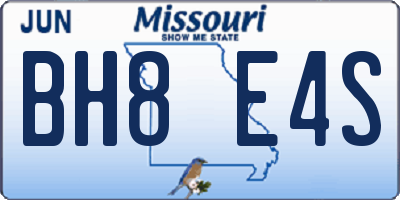 MO license plate BH8E4S