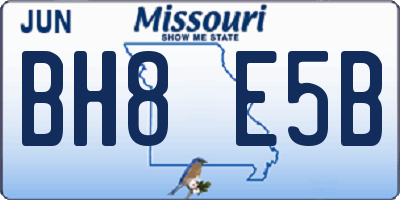 MO license plate BH8E5B