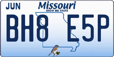 MO license plate BH8E5P