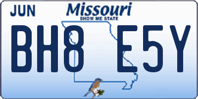MO license plate BH8E5Y