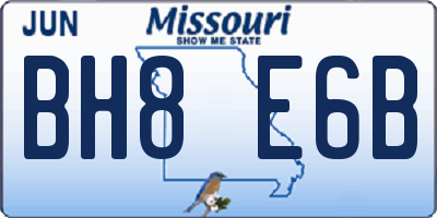 MO license plate BH8E6B