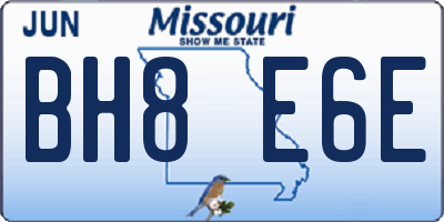 MO license plate BH8E6E