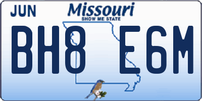 MO license plate BH8E6M