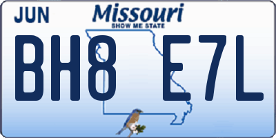 MO license plate BH8E7L