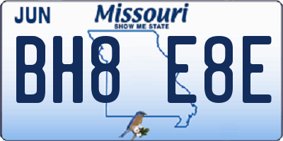 MO license plate BH8E8E
