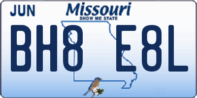 MO license plate BH8E8L