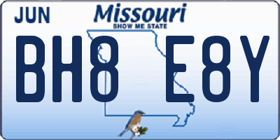 MO license plate BH8E8Y