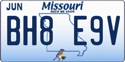 MO license plate BH8E9V