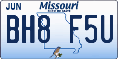 MO license plate BH8F5U