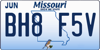 MO license plate BH8F5V