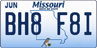 MO license plate BH8F8I