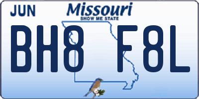 MO license plate BH8F8L