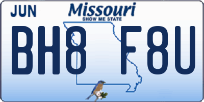 MO license plate BH8F8U