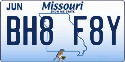 MO license plate BH8F8Y