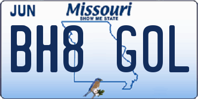 MO license plate BH8G0L