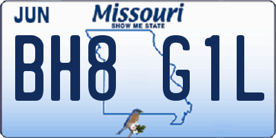 MO license plate BH8G1L