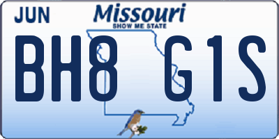 MO license plate BH8G1S