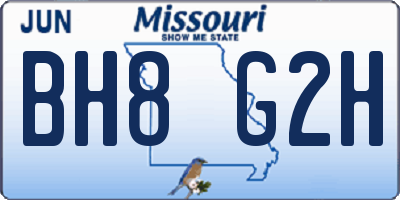 MO license plate BH8G2H