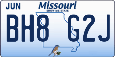 MO license plate BH8G2J