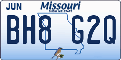 MO license plate BH8G2Q