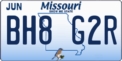 MO license plate BH8G2R