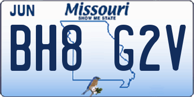 MO license plate BH8G2V