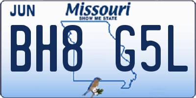 MO license plate BH8G5L
