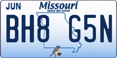 MO license plate BH8G5N