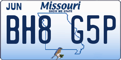 MO license plate BH8G5P