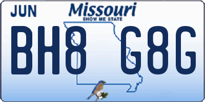MO license plate BH8G8G