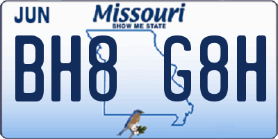 MO license plate BH8G8H