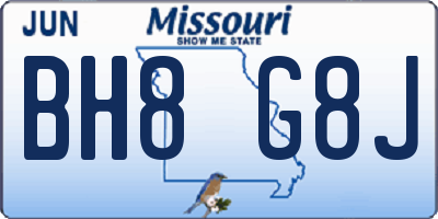 MO license plate BH8G8J